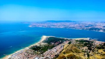 5 locations to find best beaches in portugal costa dacaparica setubal lisbon lisboa atlantic ocean coast line air view