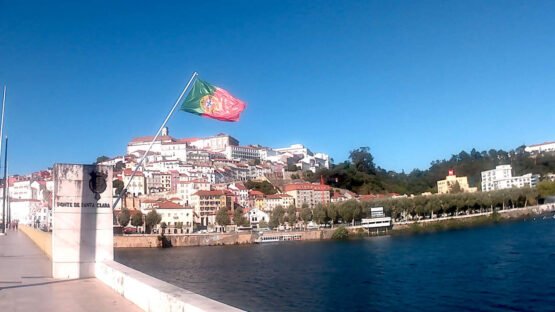 coimbra and the ancient university hilly city view from the mondego river central portugal silver coast