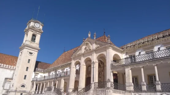 coimbra the ancient university tower real palace central portugal