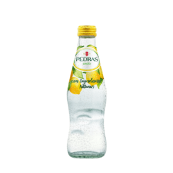 auga das pedras natural salted spring water lemon taste limao yellow bottle